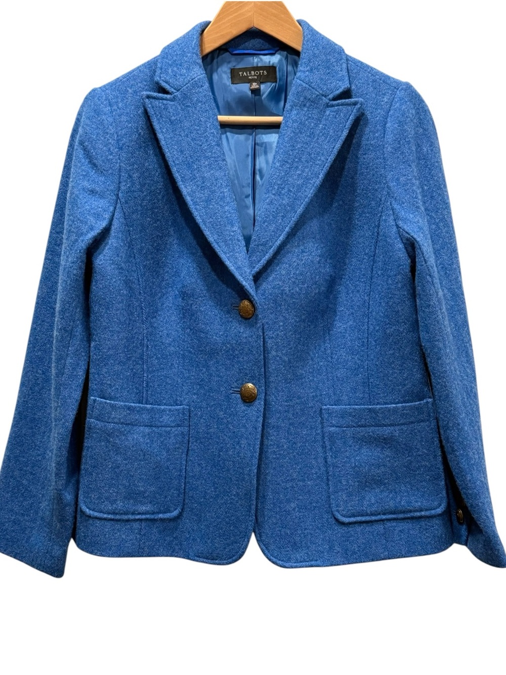 Talbots Petite Blue Wool Blend Blazer 10P | New England Preppy Heritage